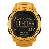 Reloj Deportivo Impermeable Digital North Edge Para Hombre Color De La Correa Amarillo