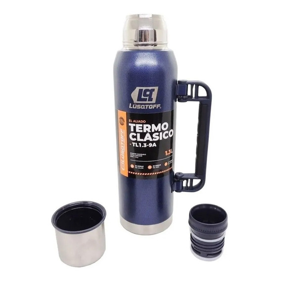 Termo Acero Inoxidable 1.3litro Pico Tapón Cebador Color Azul