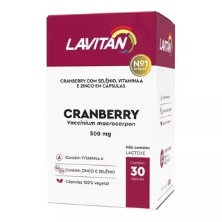 Suplemento Alimentar Lavitan Cranberry 500mg 30 Cápsulas Sabor Sem Sabor