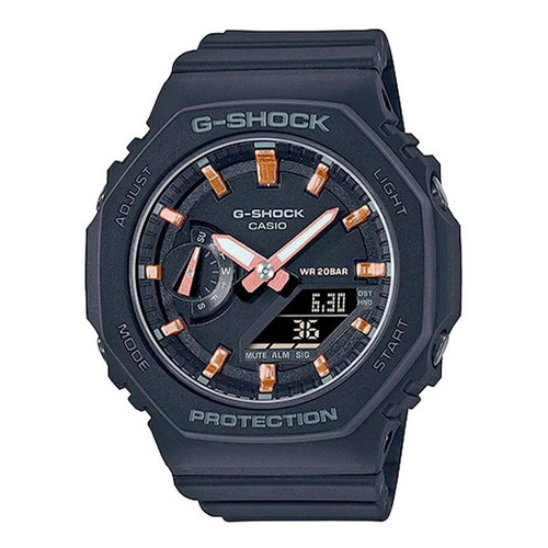 Reloj Casio G-shock Gma-s2100-1adr Mujer 100% Original Color De La Correa Negro Color Del Bisel Negro Color Del Fondo Negro