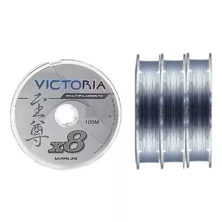 Linha Multifilamento 8 Fios 500m Victoria Cinza 0.18mm 22lb