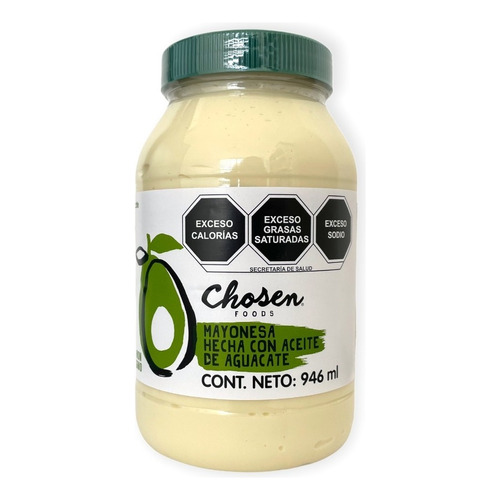 Mayonesa De Aguacate 946 Ml Chosen Foods Sin Gluten Sin Ogm