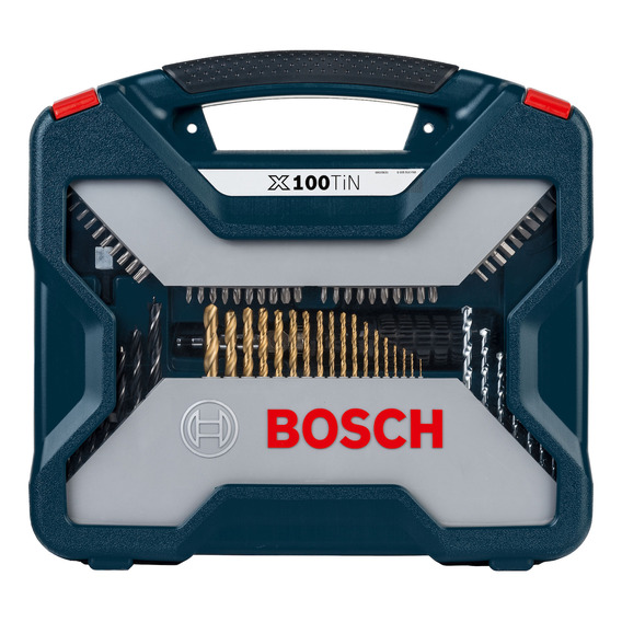 Maletín X-line Bosch 100 Un. Para Taladrar Y Atornillar Azul