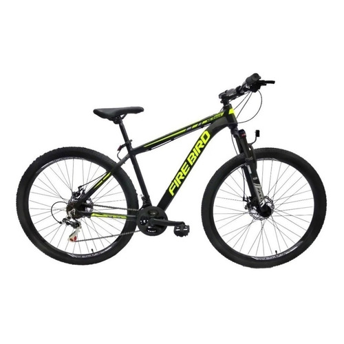 Mountain bike Fire Bird Eco R29 21v frenos de disco mecánico color negro/verde  