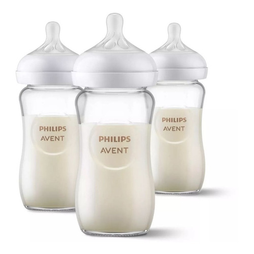 Set De 3 Biberones De Vidrio Anticolicos Philips Avent 