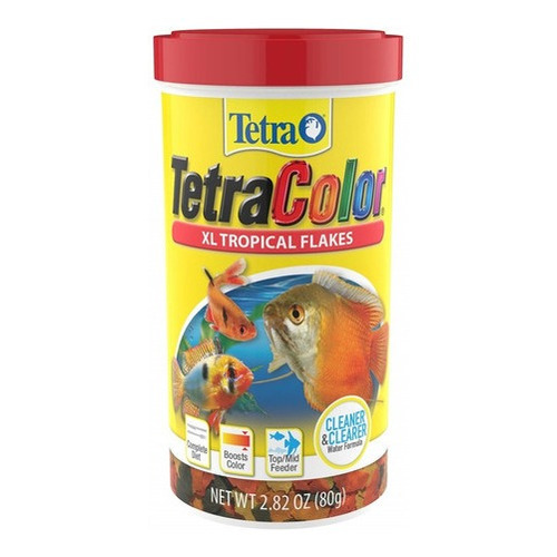 Alimento En Hojuelas Escamas Tetra Color Para Peces En Acuarios Y Peceras En Tarro De 80gr 2,82 Oz