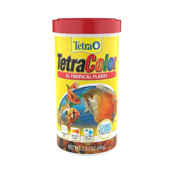 Alimento En Hojuelas Escamas Tetra Color Para Peces En Acuarios Y Peceras En Tarro De 80gr 2,82 Oz