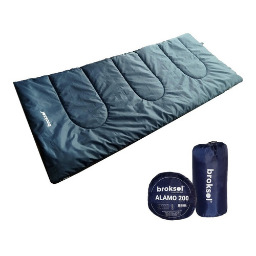 Bolsa De Dormir Broksol 0° 180 Cm X 75 Cm Ideal Camping Color Azul