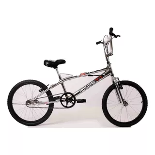 Bicicleta Freestyle Masculina Peretti Freestyle Extreme Iii R20 1v Frenos V-brakes Color Plateado Con Pie De Apoyo  
