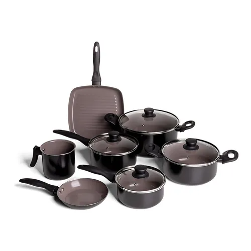 Jogo De Panelas Brinox Ceramic Life Easy Preto 7 Peças