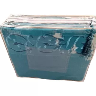 Juego De Sábanas Picaso Premium Cotton Touch Color Azul Petróleo Con Diseño Liso Para Colchón De 200cm X 160cm X 30cm