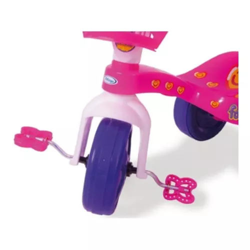 Triciclo Infantil com Guia Motoca Andador Avespa Pink Maral