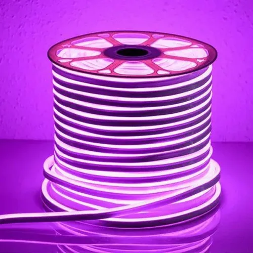 Cinta LED Neon Flex, impermeable, 50 m, 12 V, color morado, para decoración | Cuotas sin interés