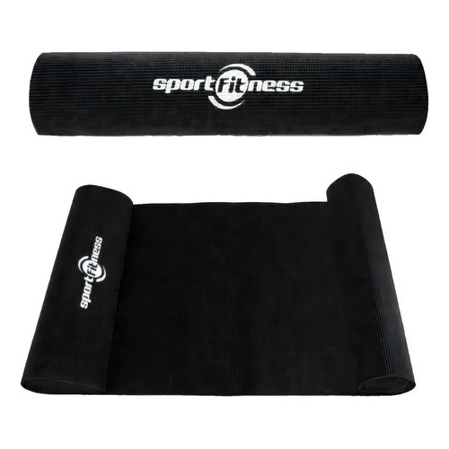 Colchoneta Yoga Mat Pilates Sportfitness 6mm Ejercicio + Cor Color Negro