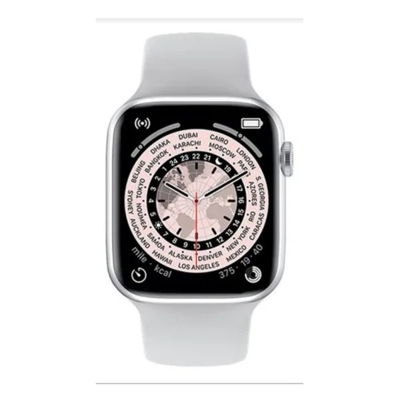 Smartwatch Genérica T500 1.54" caja  plateada, malla  blanca