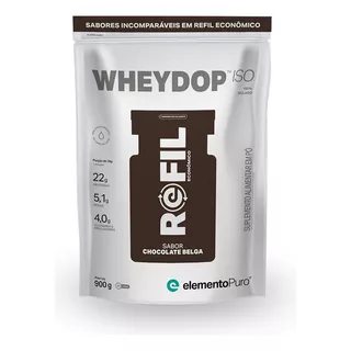 Sachê Wheydop Iso 900g Refil Elementopuro Sabor Chocolate Belga