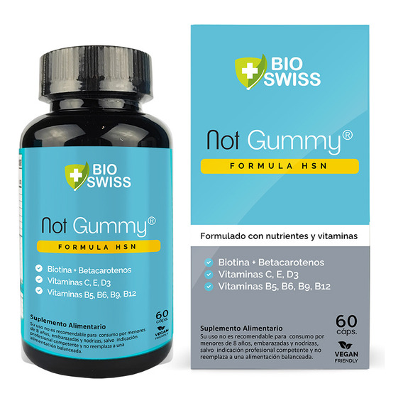 Not Gummy, Bio Swiss Lab, Vit. Pelo, Piel Y Uñas