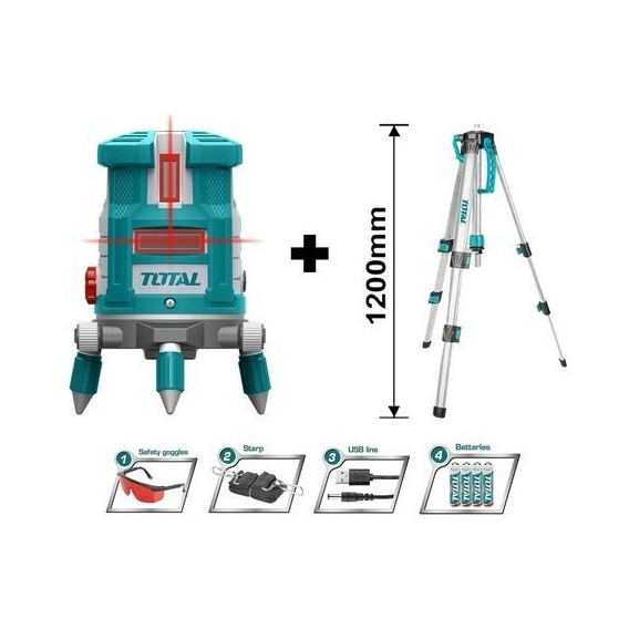 Medidor Nivel Laser Autonivelante Industrial + Trípode 1.2m