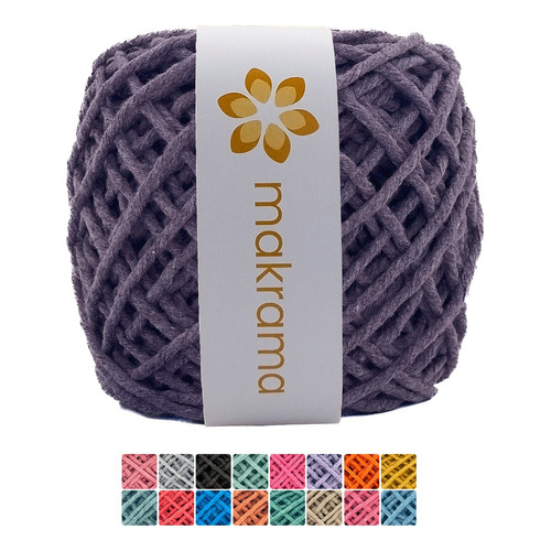 Hilo Cordón Hilaza Algodón Para Tejer Macramé 3mm 100m Color Morado Zarza