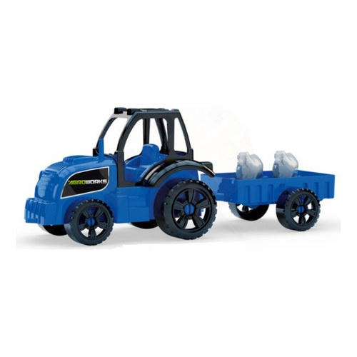 Tractor con remolque Two Bois Agro Livestock, color azul