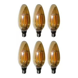 Lampadas De Led Kit 6 Multi Filamento Bivolt 30w Vintage Cor Da Luz Branco-quente 110v/220v
