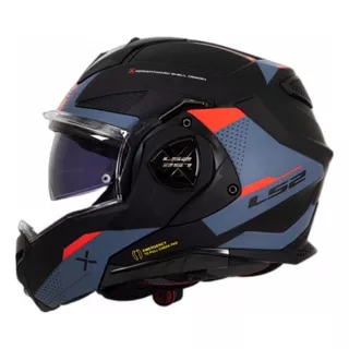 Casco Abatible Ls2 Advant X Oblivion Ngo/azl Ff901 Moteros 