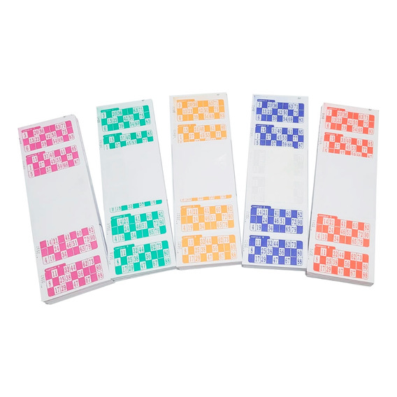 Cartones Bingo Loteria X 2016 X5 Series De Colores Distintos