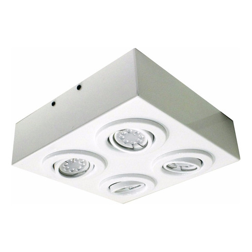 Plafón Spot Aplicar Techo Valencia 4 Luces Dicro Gu10 C Color Blanco