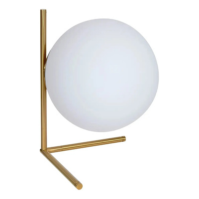 Pack X 2 Velador Ikosi Dorado Globo Opal Apto Led E27 Ld Dorado Blanco