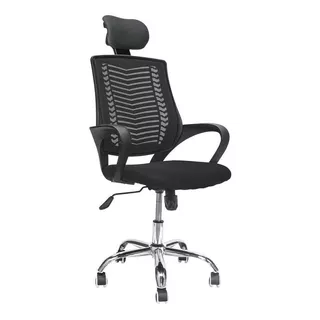 Silla Ejecutiva Para Oficina Altura E Inclinacion Ajustable Color Negro Material Del Tapizado Mesh