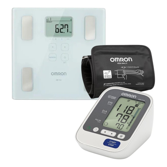 Combo Omron Balanza Digital Hbf-226 + Tensiómetro Hem-7130