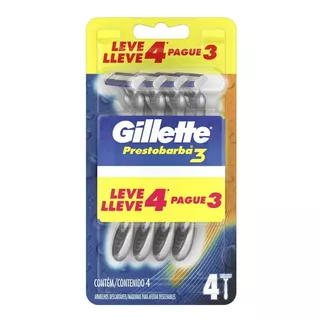 Aparelho De Barbear Presto3 Regular Gillette Leve 4 Pague 3