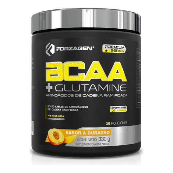 Forzagen Aminoácidos Bcaa+glutamine 330g | Complejo Hydragen Sabor Durazno