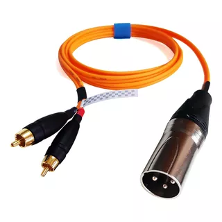 Cabo Blindado Audio 1 Xlr 2 Rca De 2 Metros