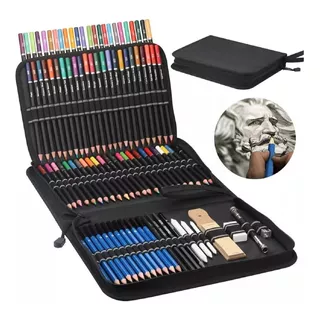 Set De Lápices Kit Dibujo 95 Piezas Profesional Estuche Colo