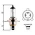 Bombilla Hella H4 De Alta Potencia De 100/80 W, 12 V