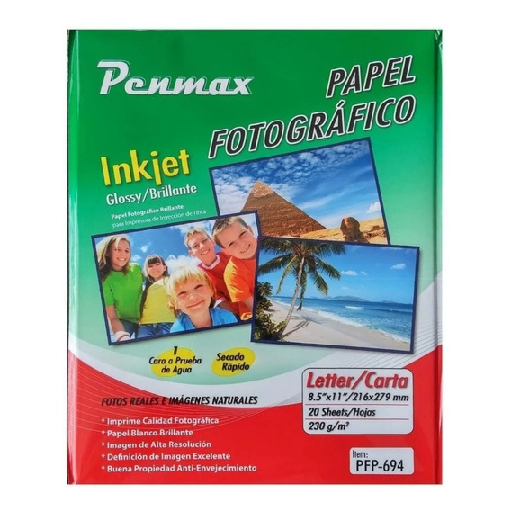 Papel Fotografico Glossy Brillante Penmax 230g X200 Hojas