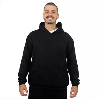 Moleton Liso Masculino Blusa De Frio Canguru