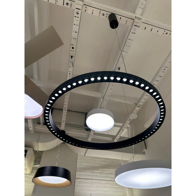 Colgante Led Optico Krone Blanco 48w Dimer Deco Moderno Lk Negro