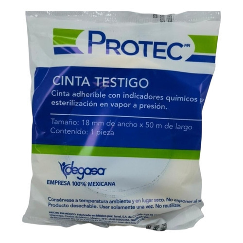 Cinta Testigo En Vapor Protec 18mm X 50 M Para Esterilizar