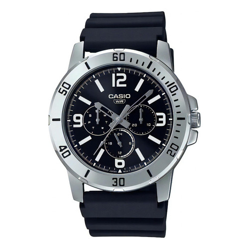 Reloj Casio Sports Mtp-vd300-1b Hombre Ts Color de la correa Negro Color del bisel Gris Color del fondo Negro