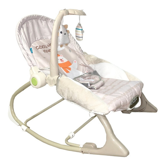 Silla Mecedora Bebe Reforzada Con Música Y Vibración 18kg Color Oso polar