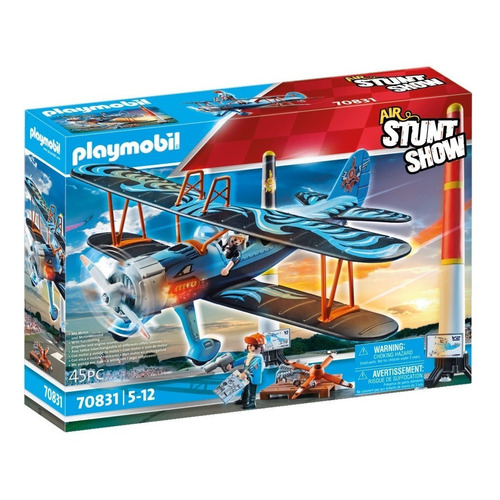 Figura Armable Playmobil Air Stuntshow Biplano Phoenix 45 Pc Cantidad de piezas 15