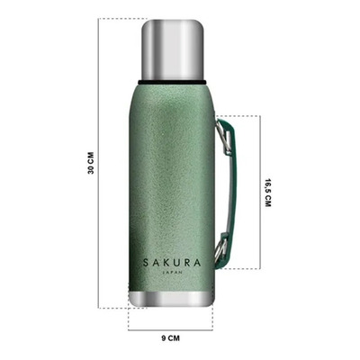 Termo Sakura 1l Tapón Cebador Acero Inox 26770b/g Bazarnet P