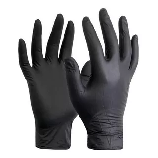 Guantes De Vinilo Synmax Negro Basic Caja Con 100 Piezas