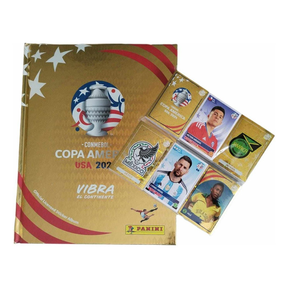 Album Panini Copa America Usa 2024 Pasta Dura Gold Completo 