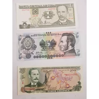  3 Billetes Centro America 