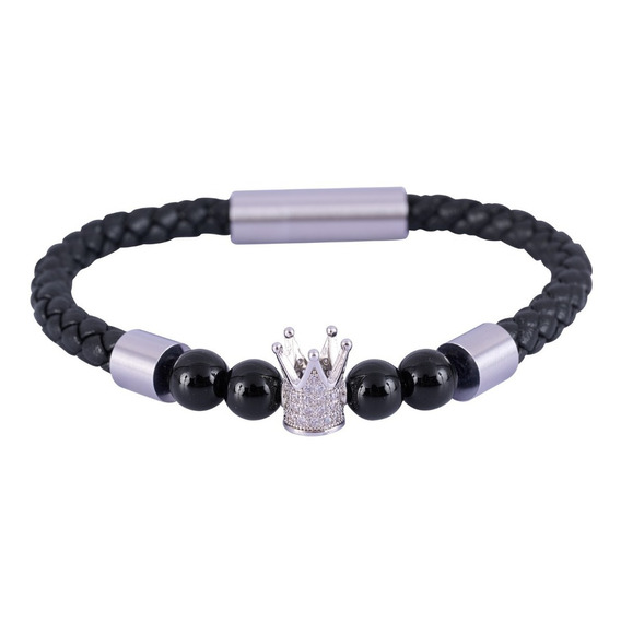 Pulsera Hombre, Brazalete Acero Inoxidable, Luckman Color Corona Diámetro 10 Cm