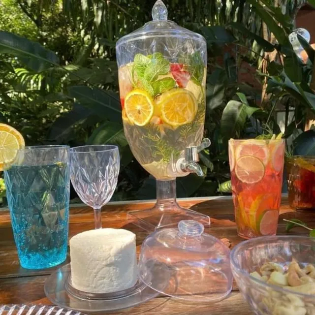 Suqueira Jarra Cristal Acrílico Diamond Água Suco 4,5l Xplast