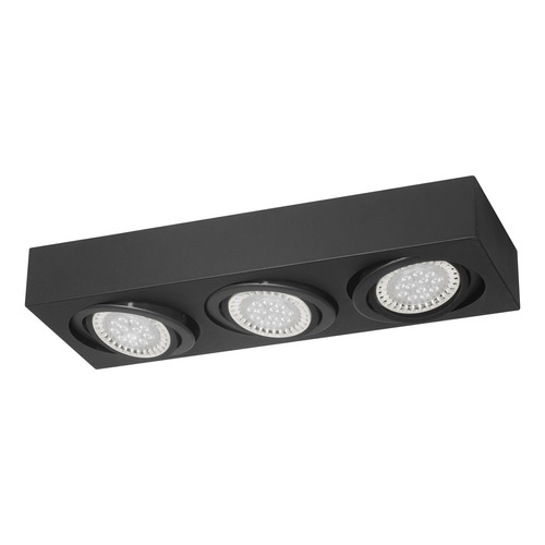 Plafon Ar111 Aplicar Movil 3 Luces Apto Halospot Led Color Negro